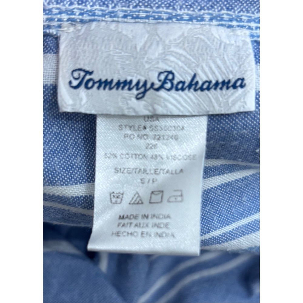 Tommy Bahama Blue White Striped Button Down Midi Shirt Dress Small SS500304 - Picture 10 of 11